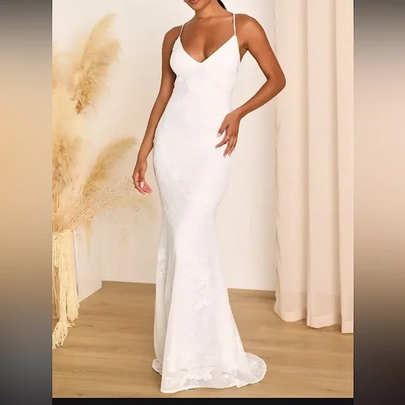 Lulus | Dresses | Nwt Lulus White Formal Dresswedding Gown | Poshmark